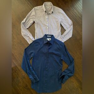 Lot bundle 2 mens express 1mx dress shirts xs slim classic fit blue purple black